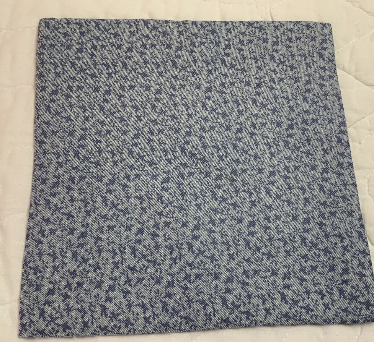 Vintage Antique Patchwork Quilt Table Topper, Four Patch, Early Calicos, Blue