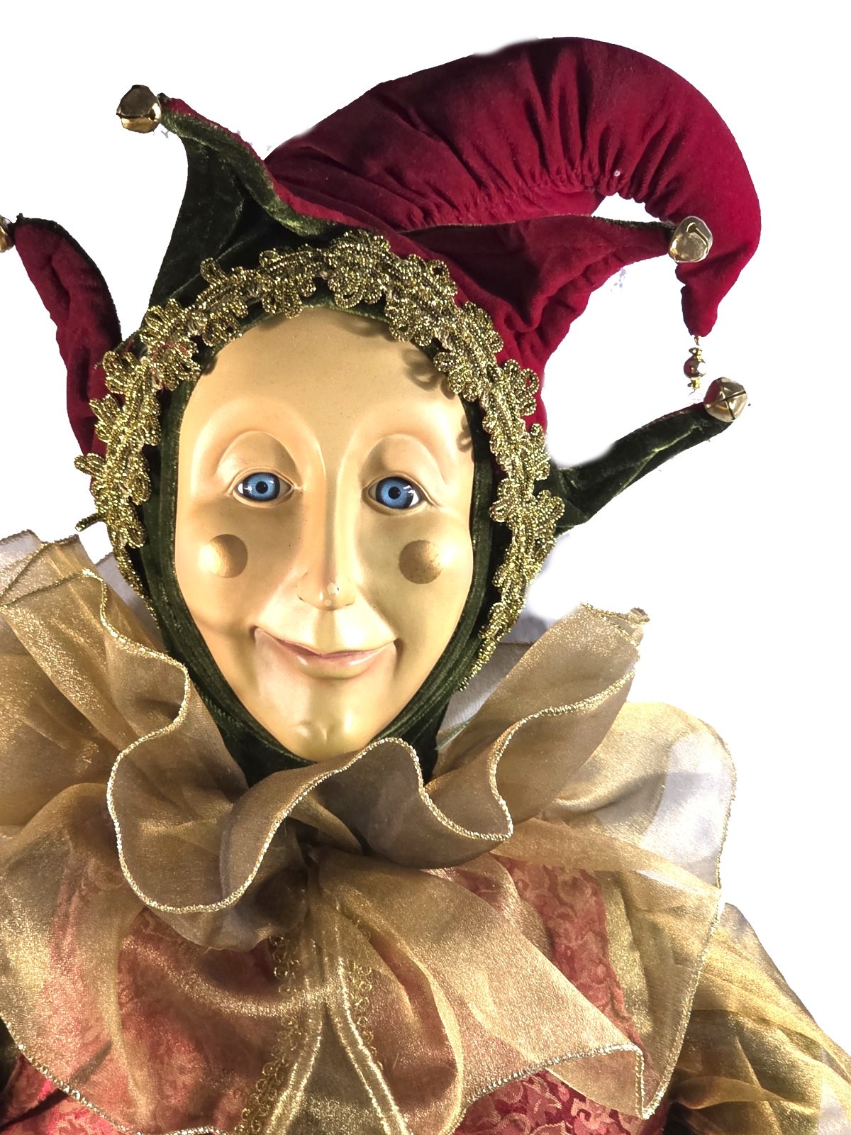 48″ JESTER DOLL POSABLE PLUSH Resin Velvet Christmas Mardi Gras Costco Kirklands