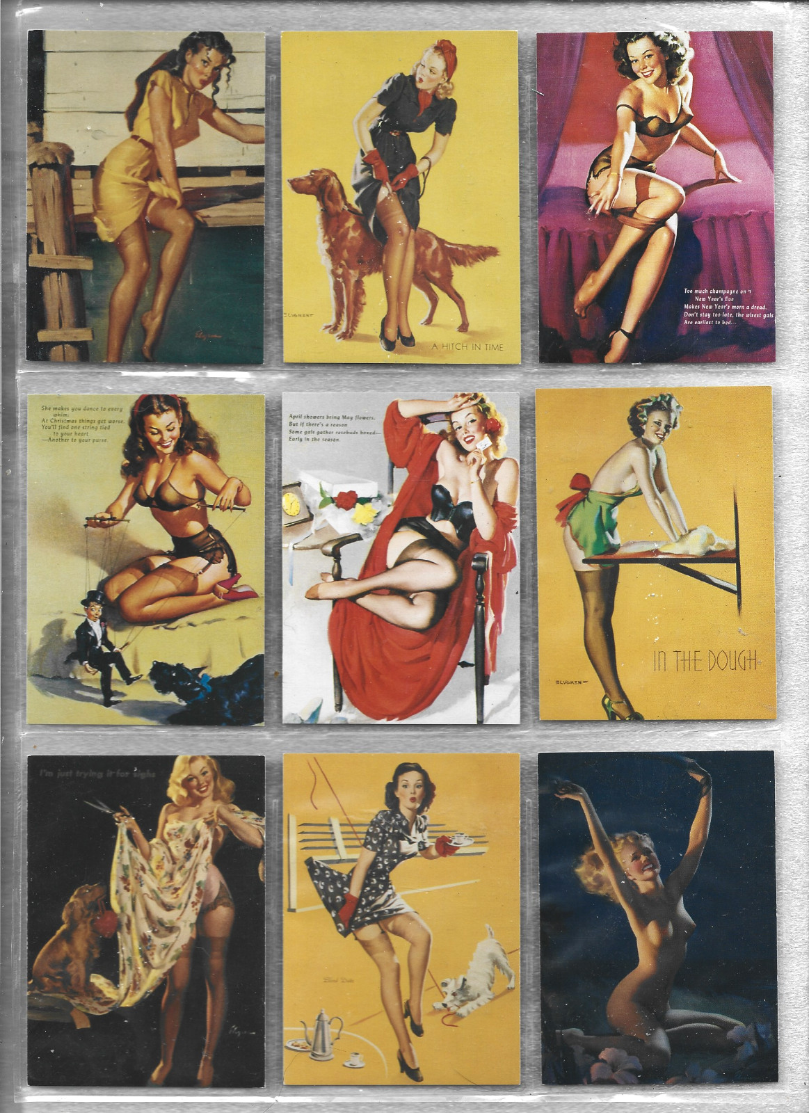 9 Sexy Gil Elvgren Pinup Paintings on Mint Calendar Pinups Trading Cards 1994 H