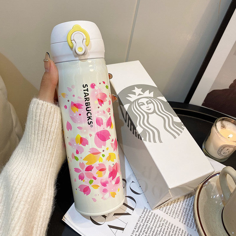 Starbucks Authentic Romantic Cherry Blossom Thermos 17OZ/500ML Car Mug Cup 2024