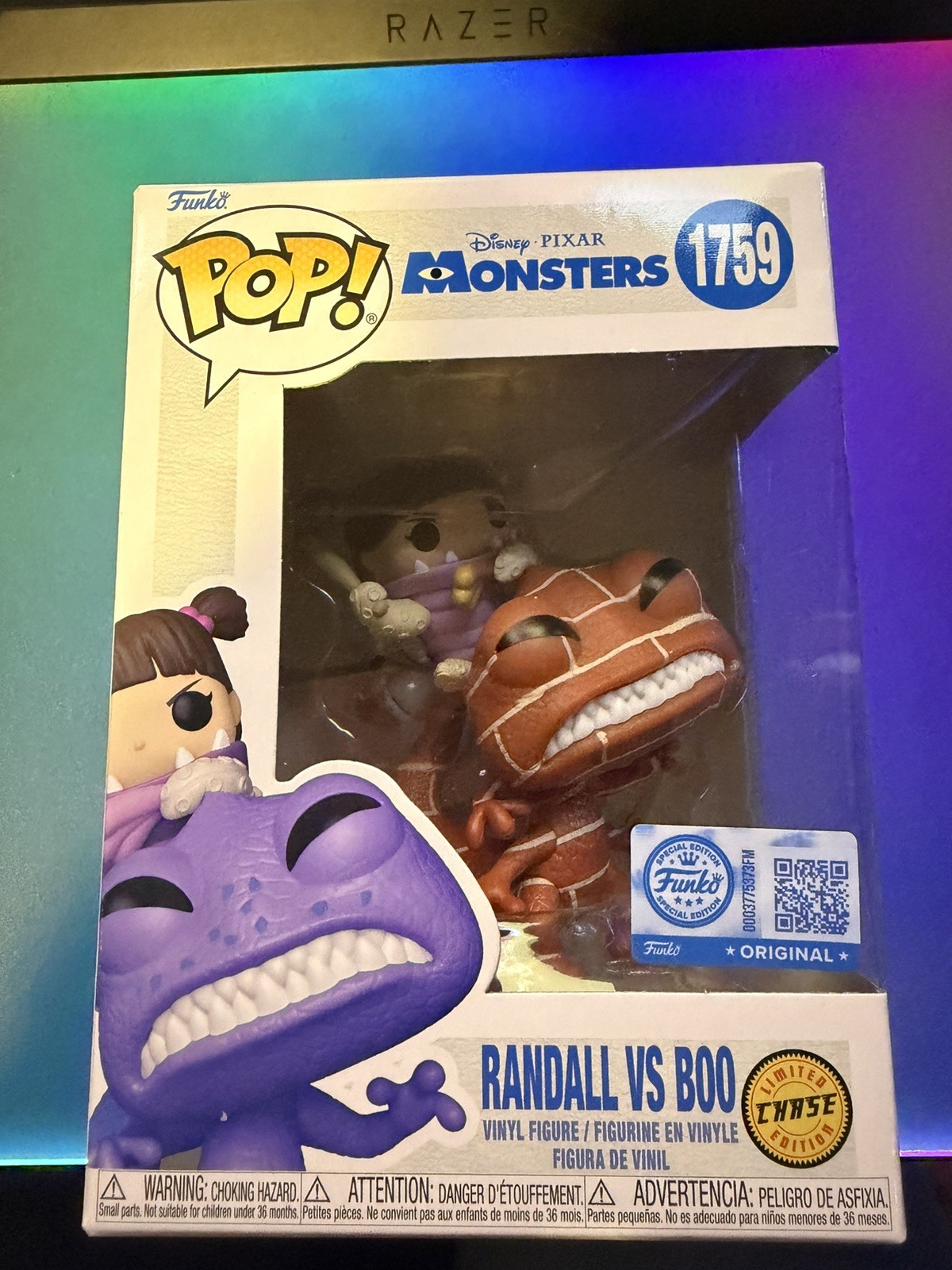 Randall VS Boo Chase Limited Edition Funko Pop 1759 Disney Pixar Monsters Inc