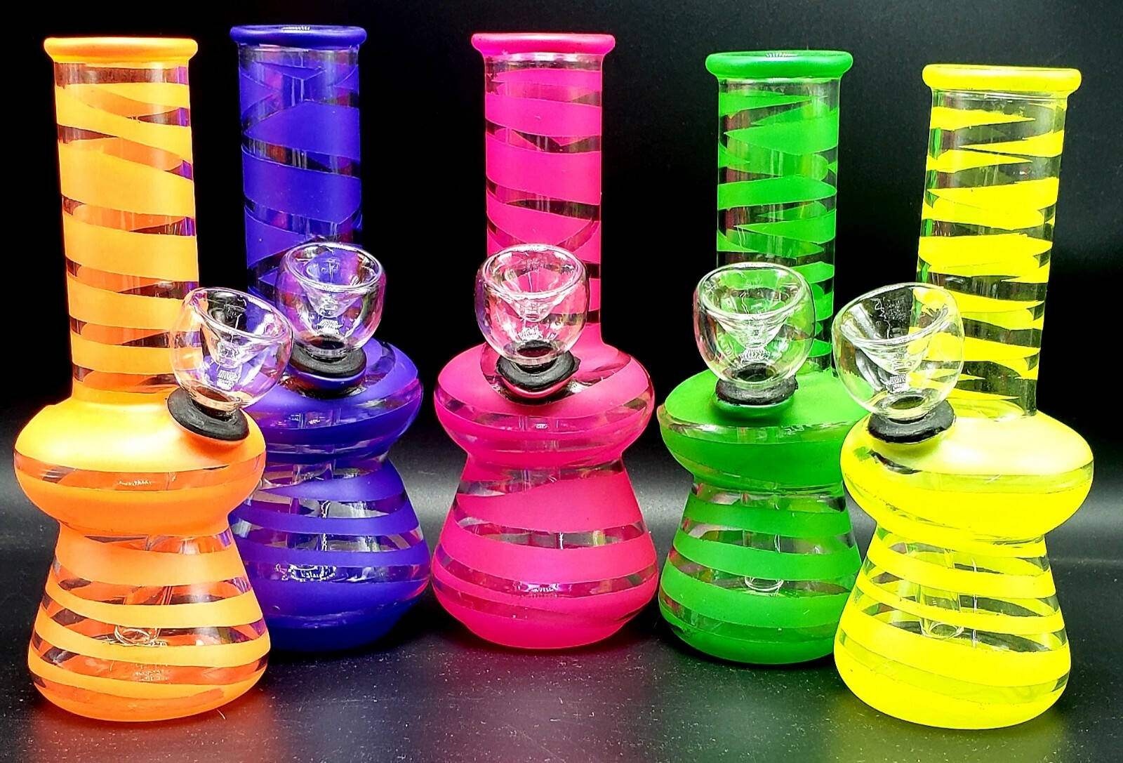 5″ GLASS green purple pink yellow orange Tobacco Mini Hookah Water Pipe Bong