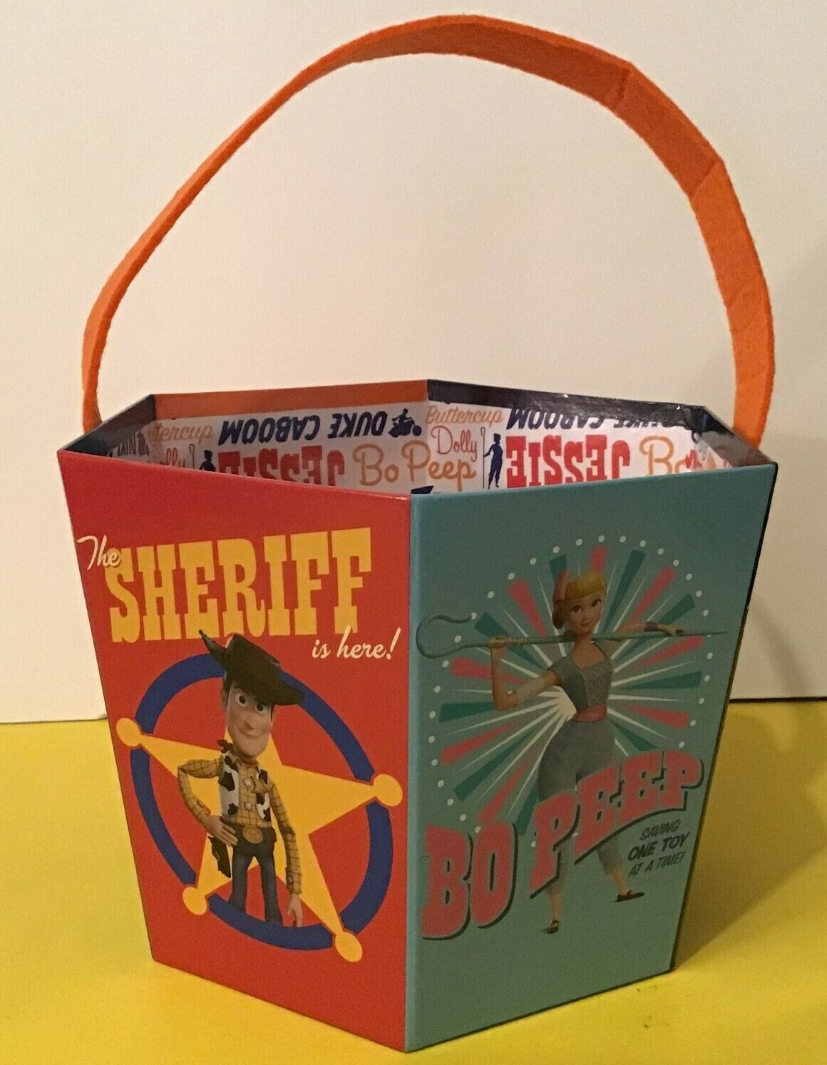 Paperboard Easter/Halloween Candy Bucket Toy Story 4 Forky, Woody +4 8″x 7″