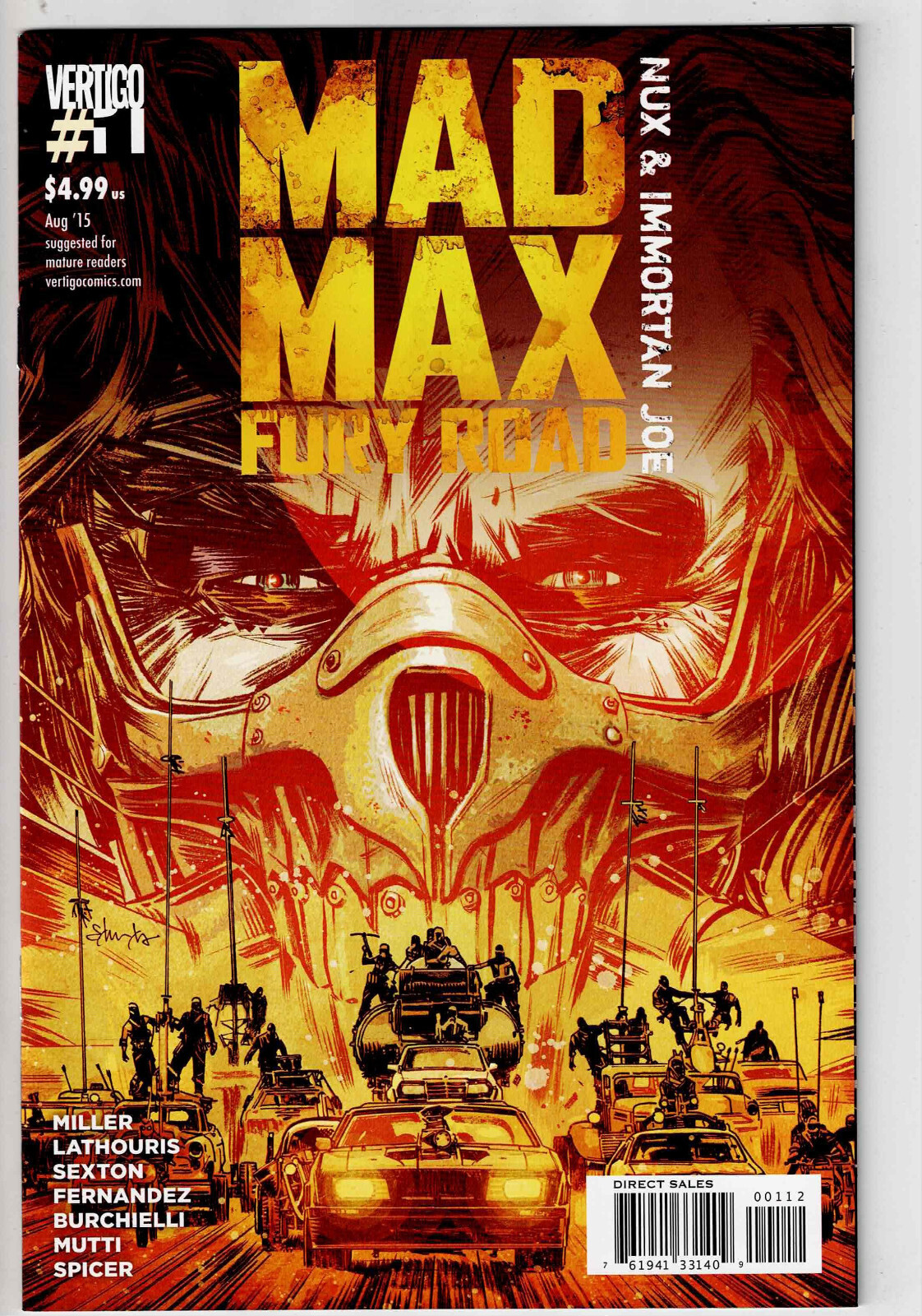 MAD MAX FURY ROAD NUX AND IMMORTAN JOE #1 (2015) NM+ HARD TO FIND 2ND PRINT