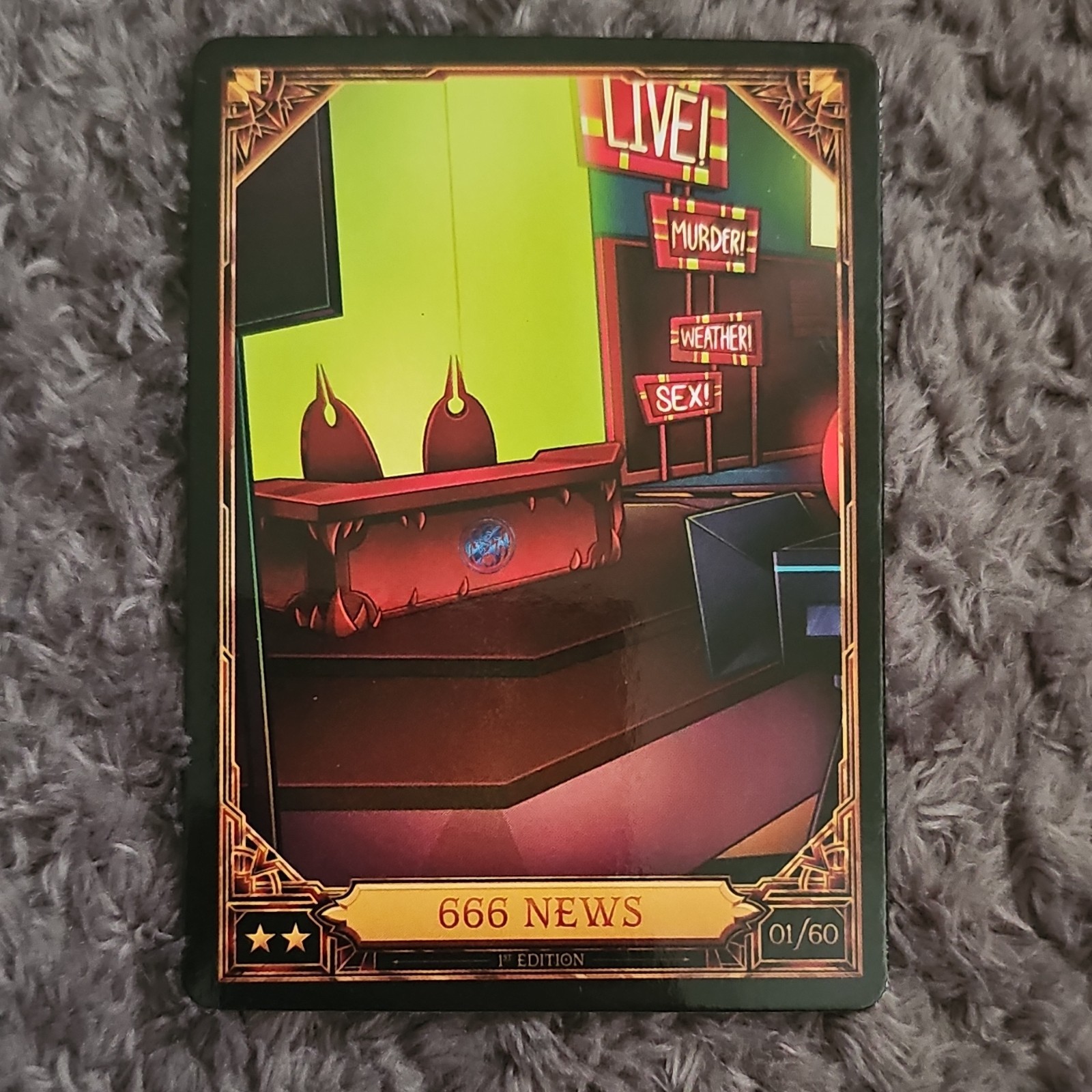Hazbin Hotel 666 News Trading Card 1st Edition Serial Numbered 01/60
