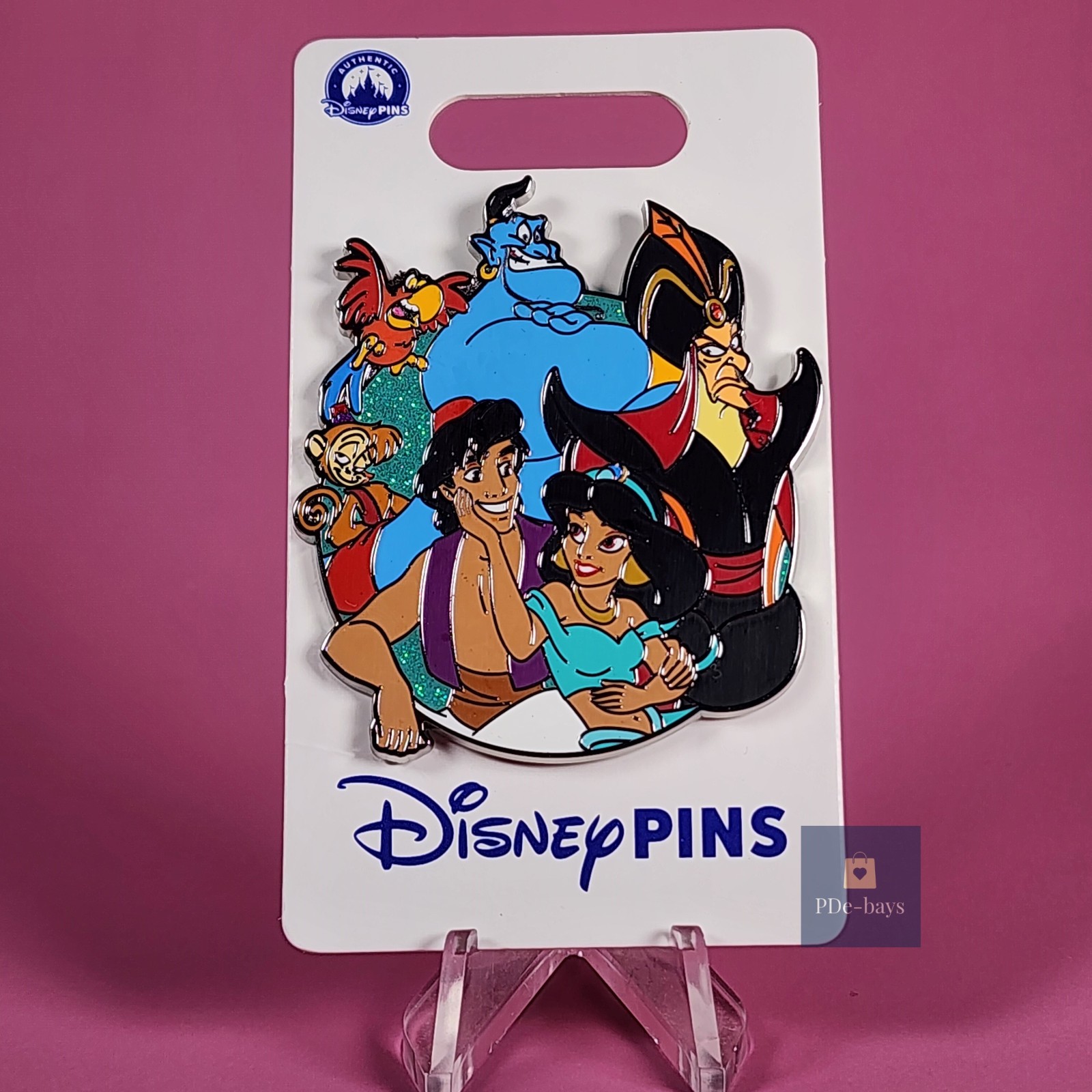 NEW Disney Aladdin Cast Cluster Pin Jasmine Genie Abu Jafar Disneyland World