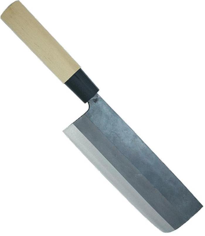 KANETSUNE Nakiri 165mm White Steel Sanmai-Awase Kuro-Uchi Magnolia Wood KC-440