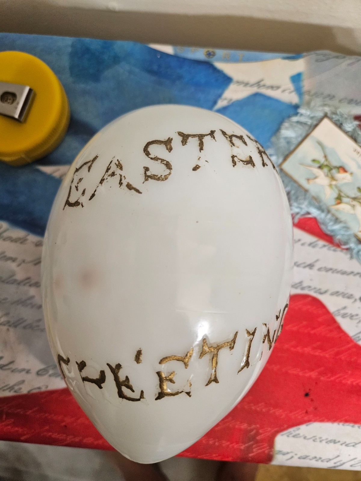 Large Victorian Milk Glass Easter Egg