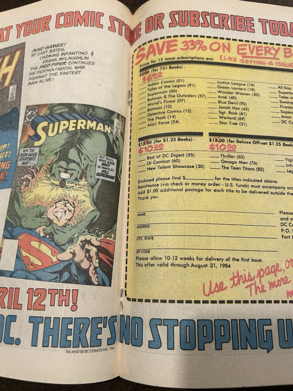 Vintage DC Comics Tales Of The Teen Titans #44 1984 (1st App Nightwing) Key