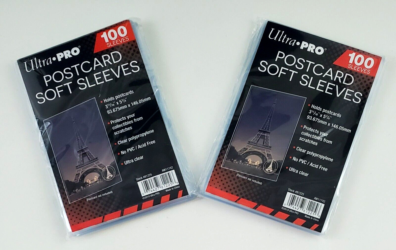 Ultra Pro Standard Postcard Sleeves Protective 3 11/16 X 5 3/4 Inches 100-Packs