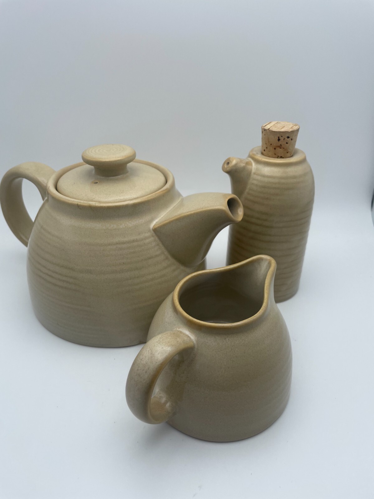 Dudson Evolution Tea Pot 24oz Creamer 10oz Soy Sauce Pitcher 6oz England S/3 C72