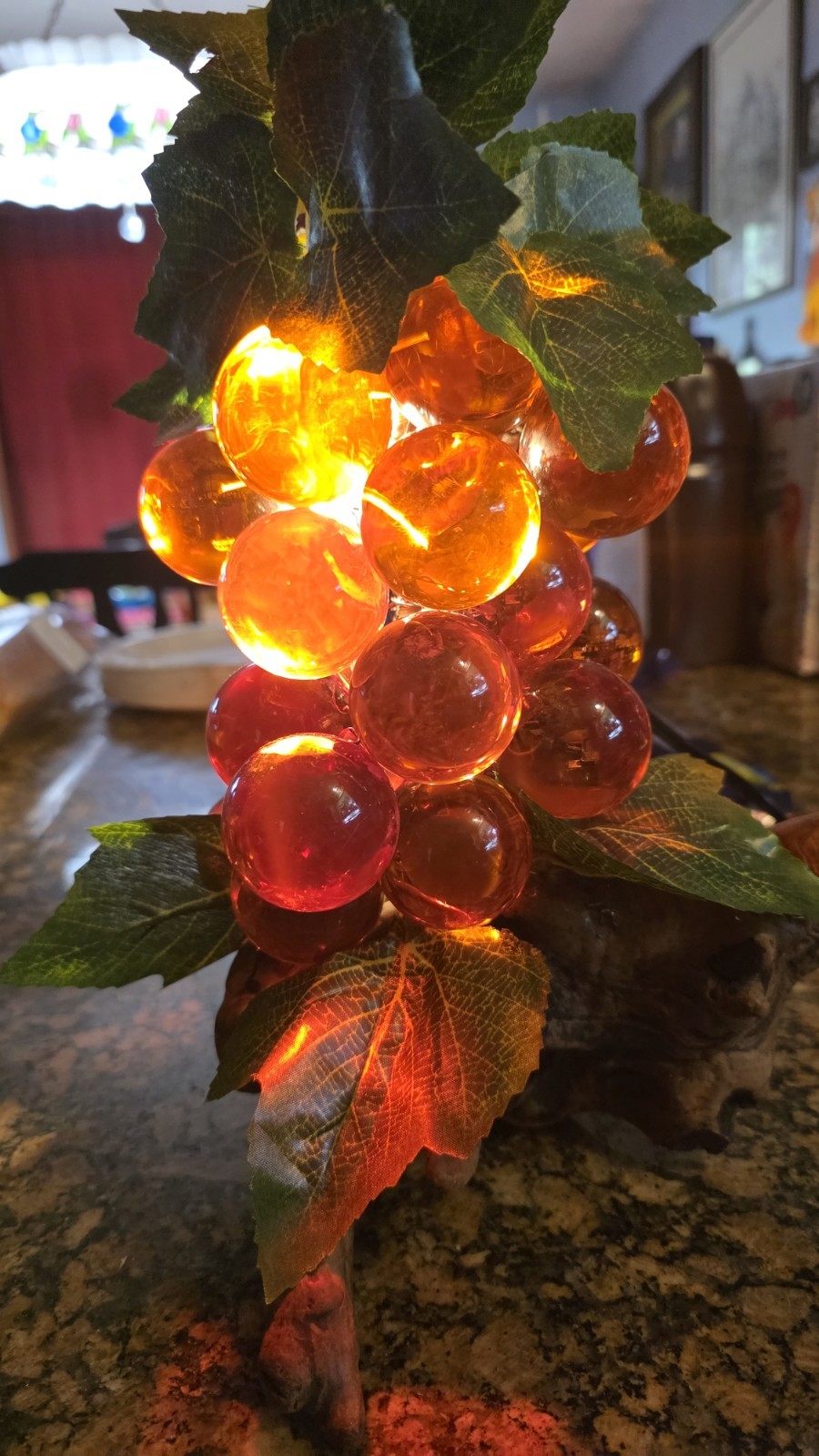 Lucite Grape Table Lamp Mid Century Modern
