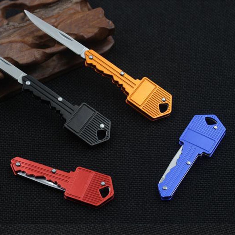 6PCS Portable Pocket Knife Key Shape Mini Key Chain Survival Key Chain Knife