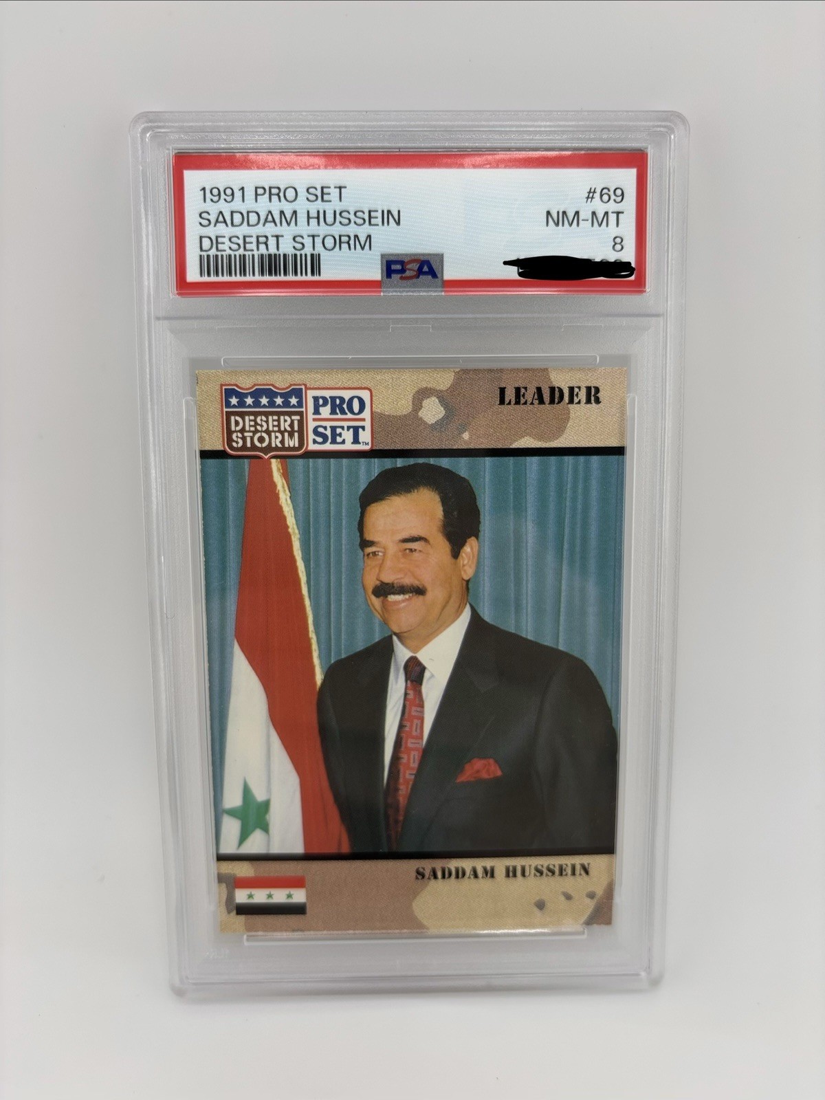 1991 Pro Set #69 Saddam Hussein Desert Storm PSA 8 NM-MT