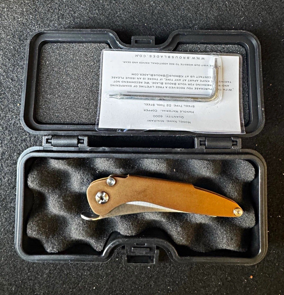 Brous Blades Mini Kami Battlebox 2014 Titanium D2 Tanto Frame Lock Knife