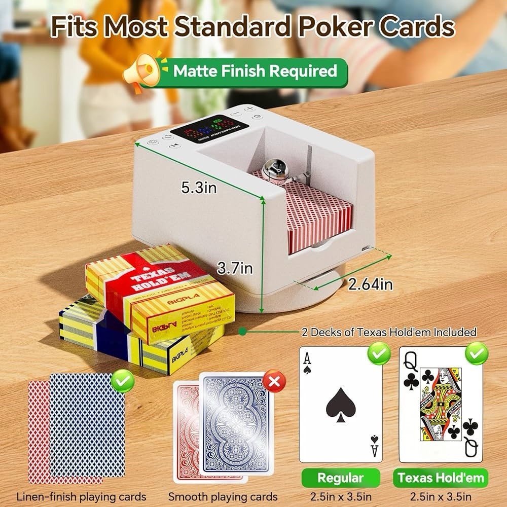 Automatic Card Dealer Machine for Poker: Rechargeable Auto Card Distributor for