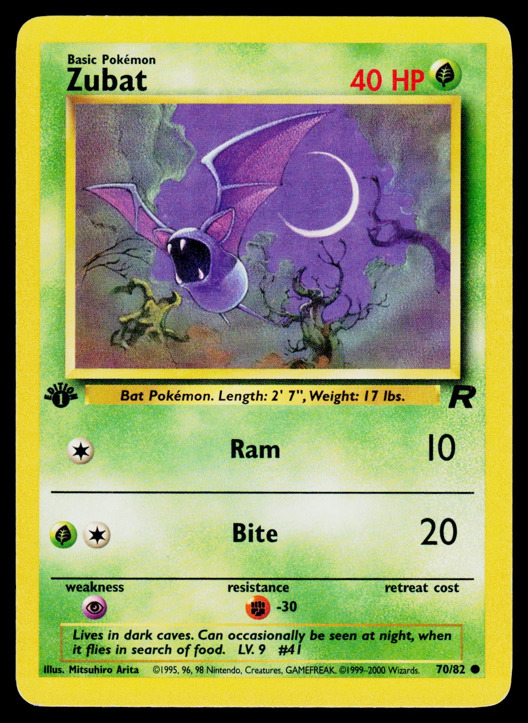 1st Edition Team Rocket #70/82 Zubat
