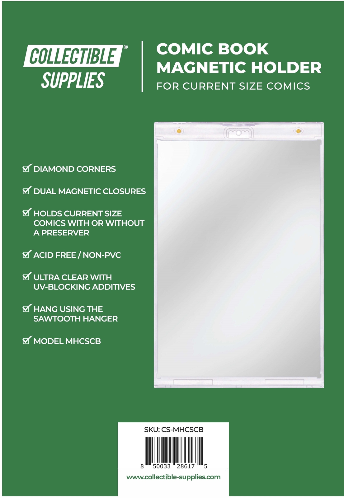 Current Size Comic Book One Touch Magnetic Holder – UV Protected – Wall Hanging