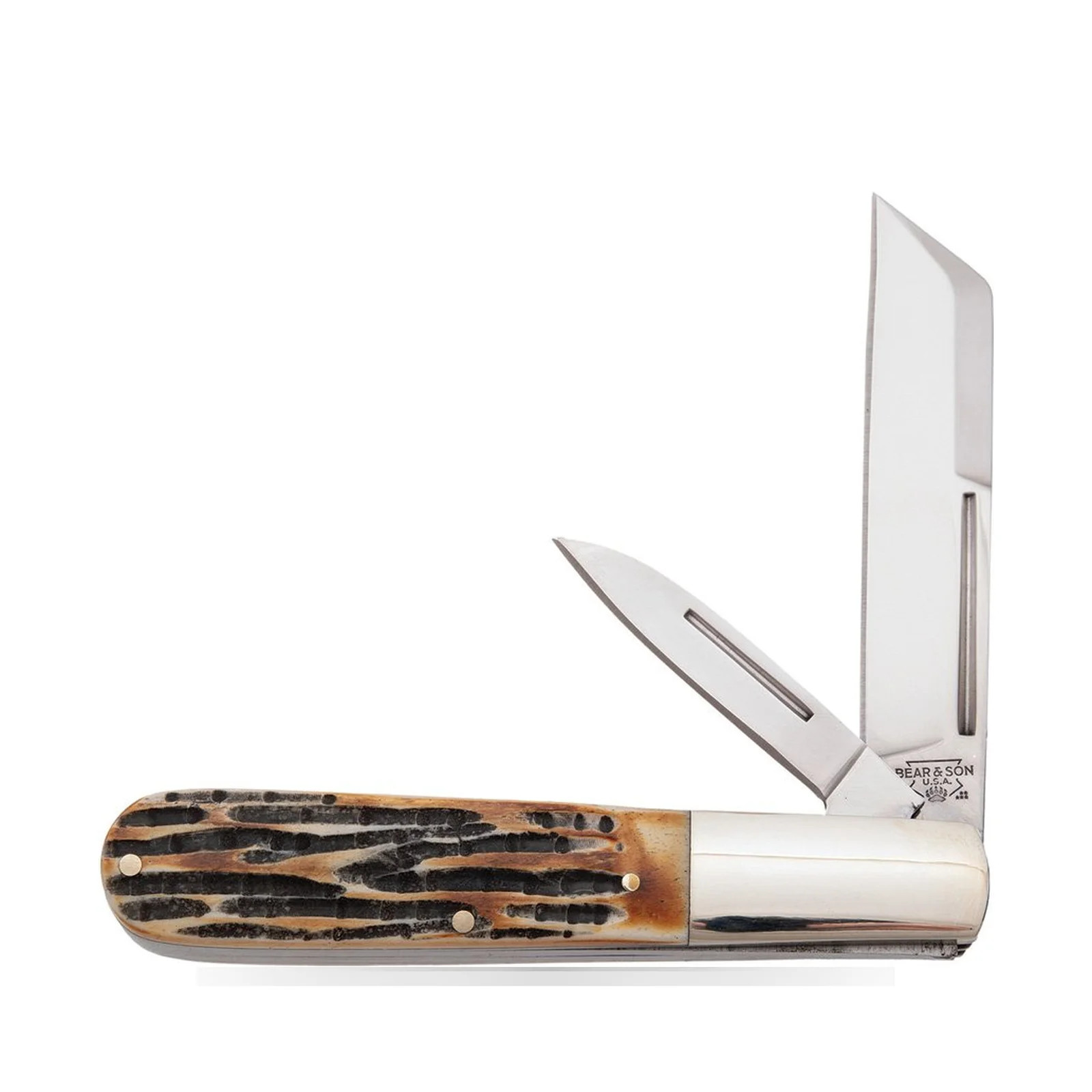Bear & Son BC5280 Large Barlow Knife India Stag Bone Handle Quality Craftsmanshi