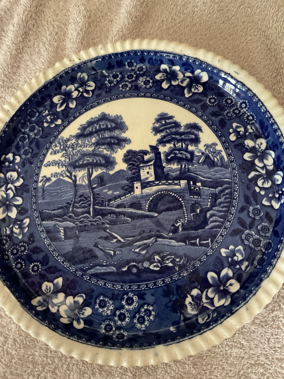 Copeland Spode’s Tower Blue Serving Tray- Gadroon Edge 10.25” Imperfections