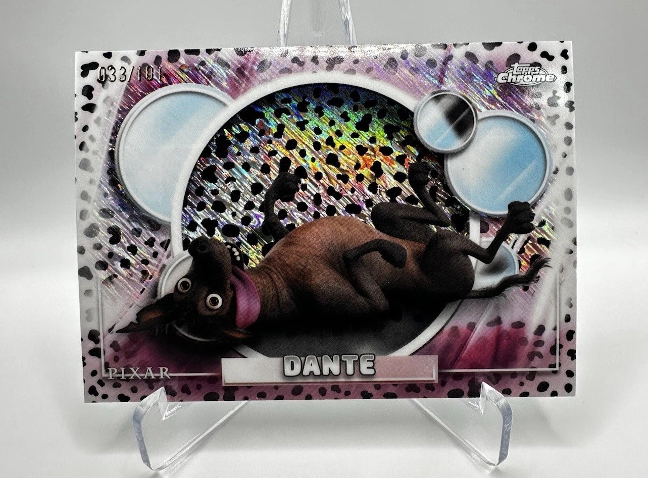 2026 Topps Chrome Card Disney Pixar Dante /101 #123 Coco Dalmations
