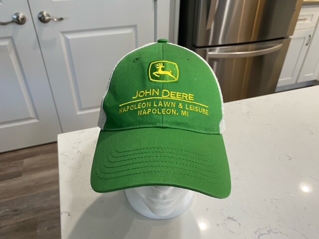 Vintage John Deere Trucker Hat Green & White Mesh Napoleon Lawn & Leisure MI