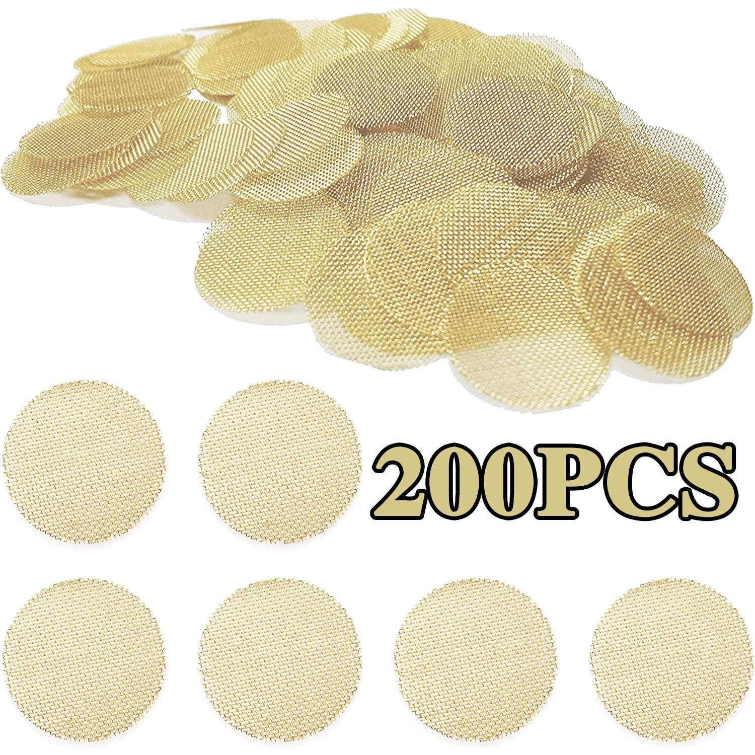 200Pcs Brass Pipe Screens 3/4″ Heavy Duty High-Quality Round Filter Mesh Gold US