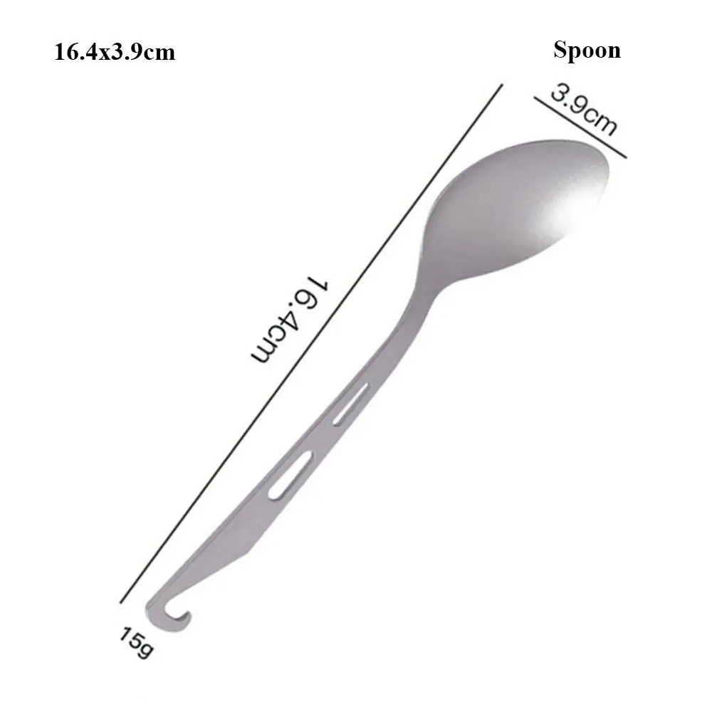 New Portable Titanium Spoon Long Handle Environmental Outdoor Camping Fork Outdo