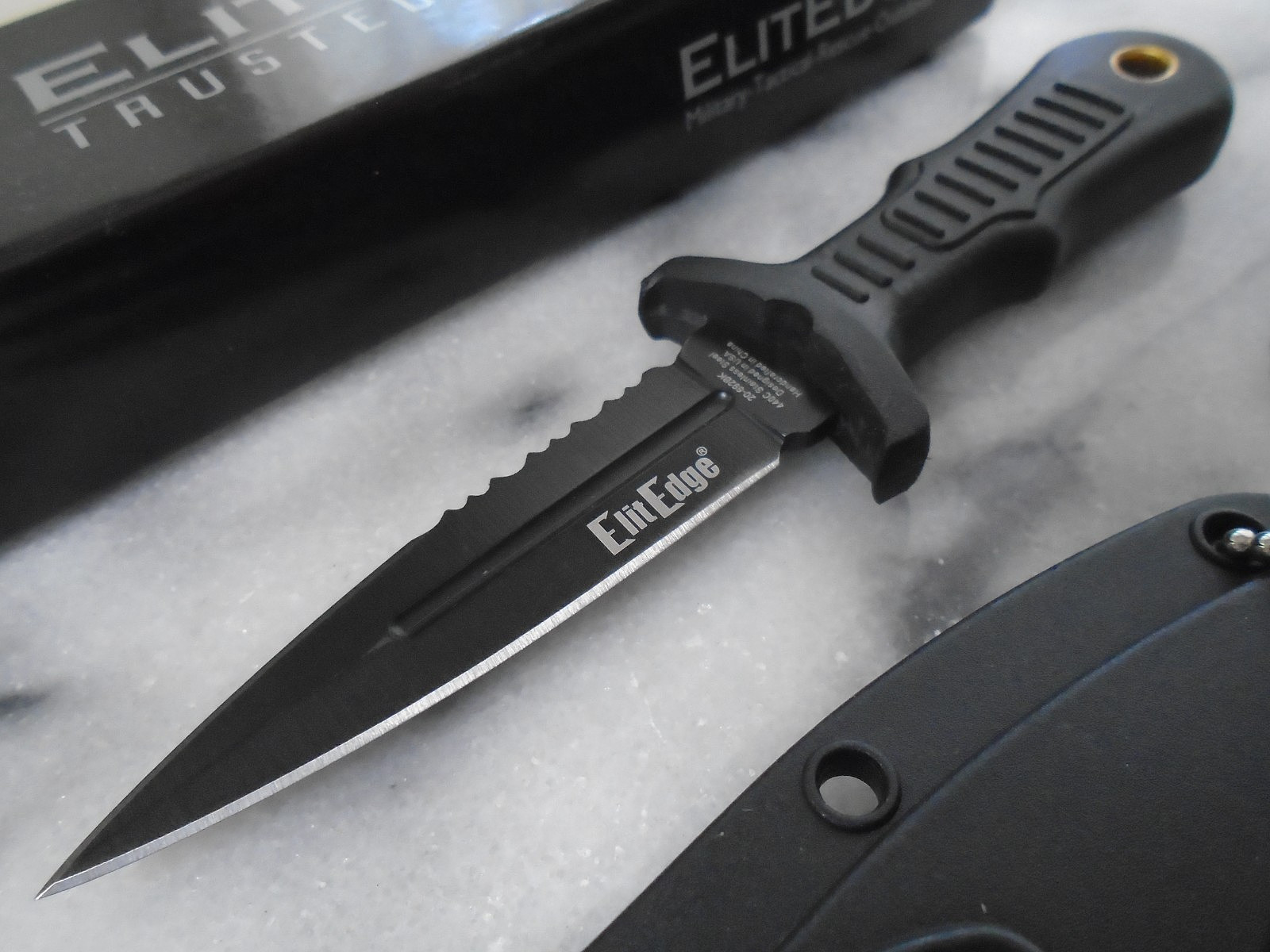 Elitedge Covert Mini Dagger Neck Knife Dual Edge 440C Fixed Blade 20-692BK New
