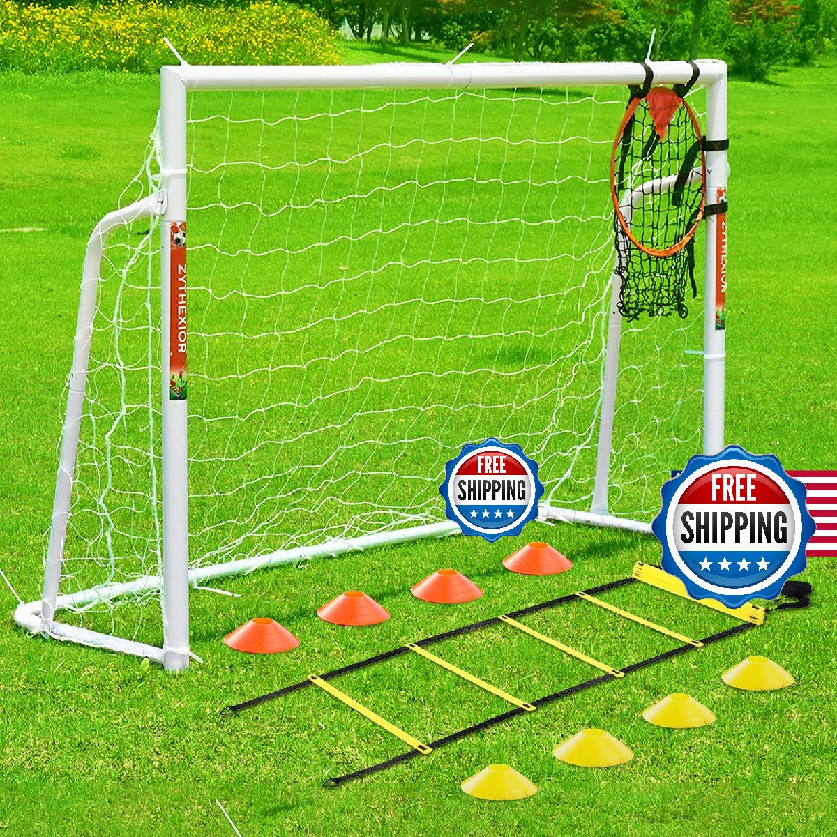 Zythexior Soccer Goal 12X610X6.5 8X6 6X4Ft Soccer Goals For Backyard Metal