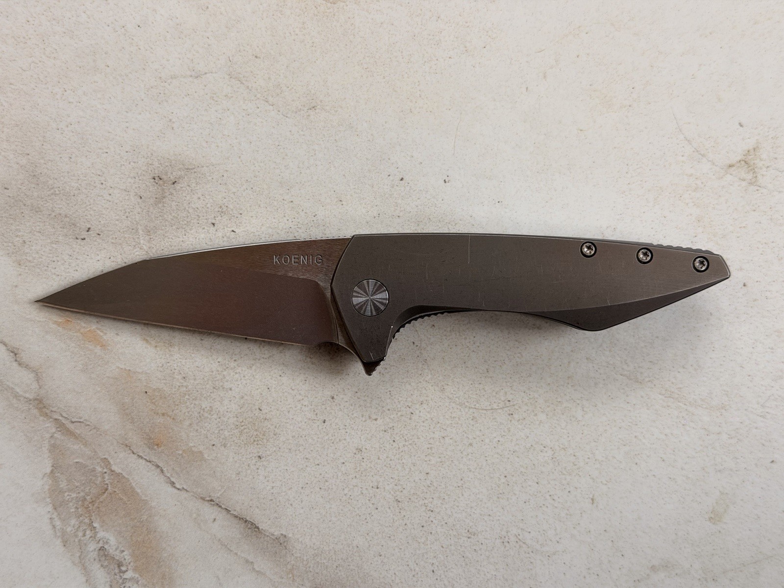 Koenig Mini Goblin, 1st Generation, 2019, Bronze Titanium Scales, M390 Blade