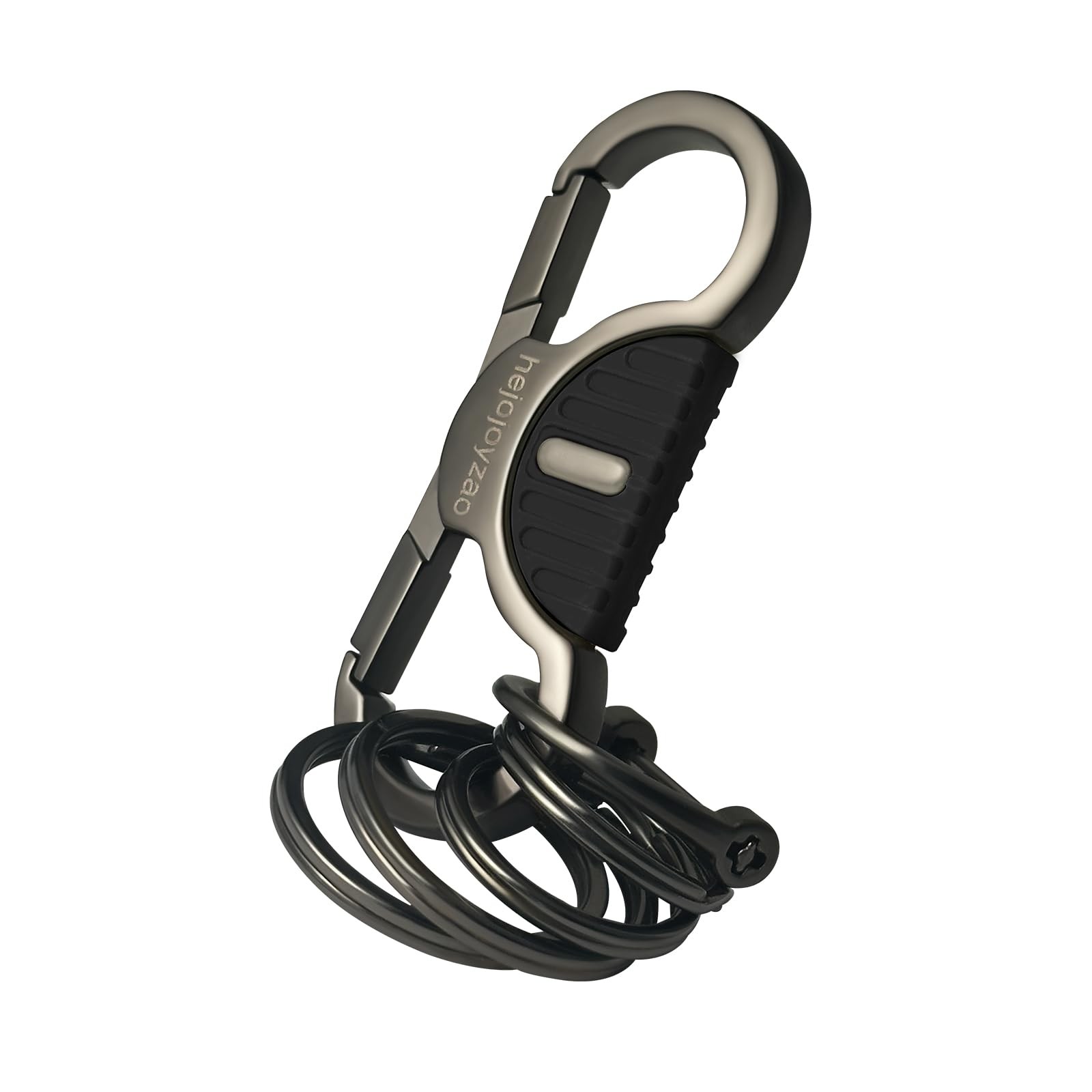 Keychain Quick Release Double Carabiner Clip D Ring Key Rings, Unisex Belt Loop