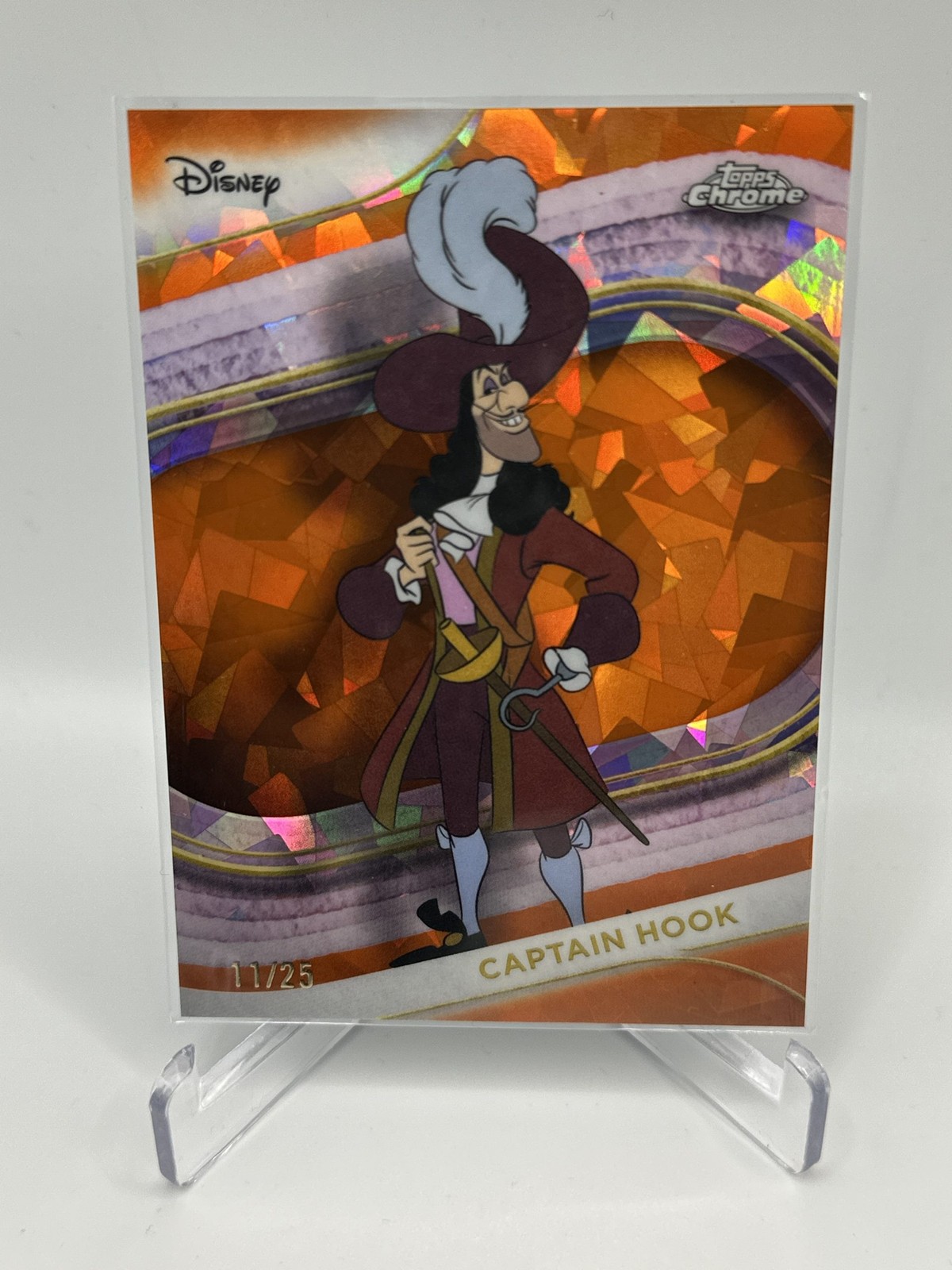 2025 Topps Chrome Sapphire Disney CAPTAIN HOOK Peter Pan Orange Sapphire /25