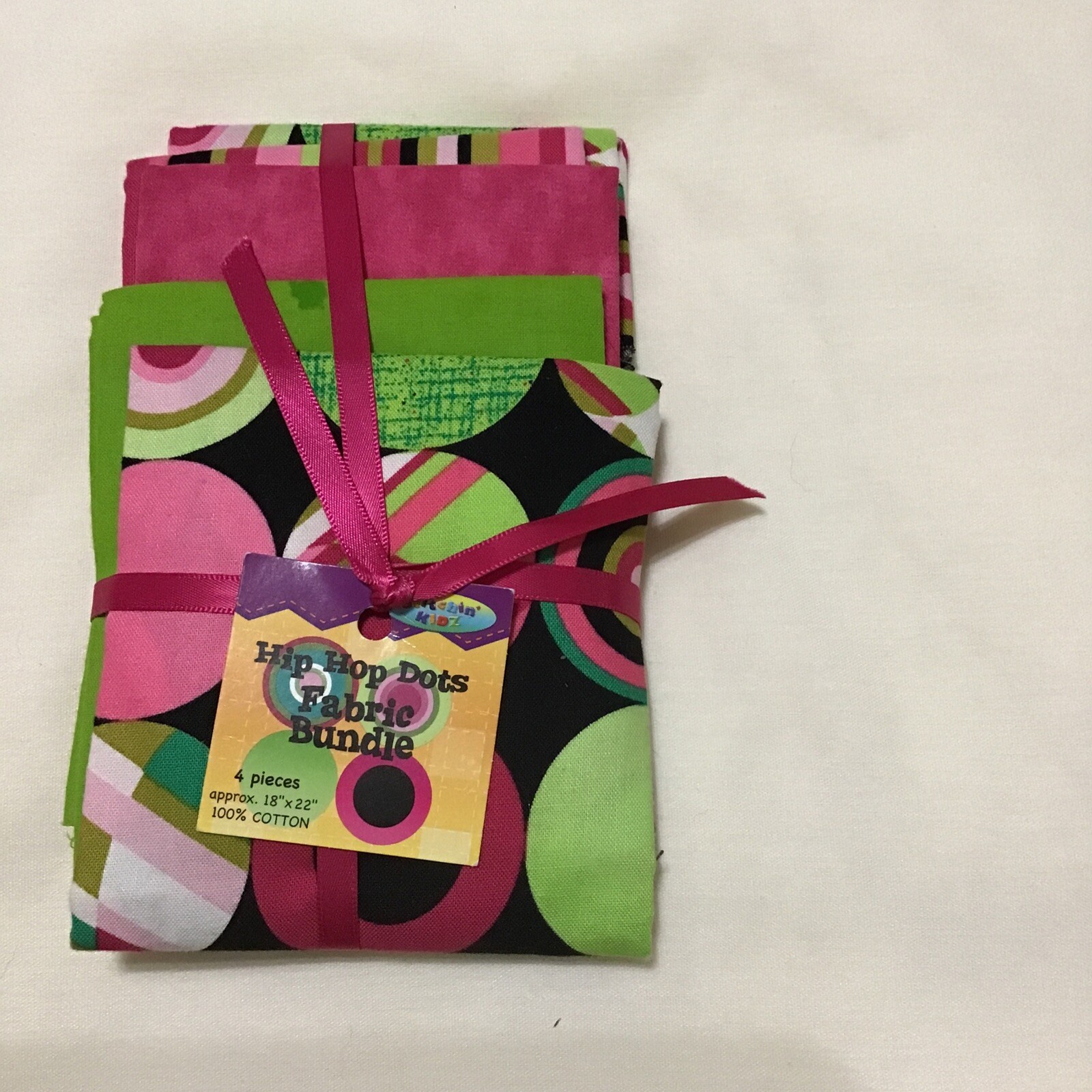 Pink Green Black Geometric Polka Dots Hip Hop Dots fabric bundle 4 Fat Quarters
