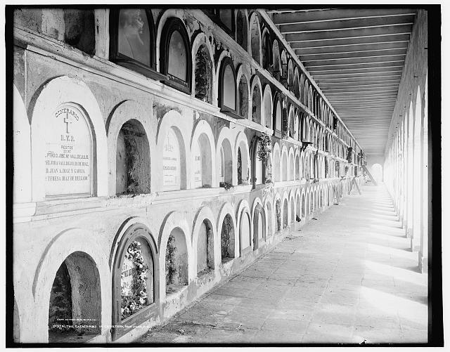 The Catacombs in cemetery, San Juan, P.R. c1900 Old Photo