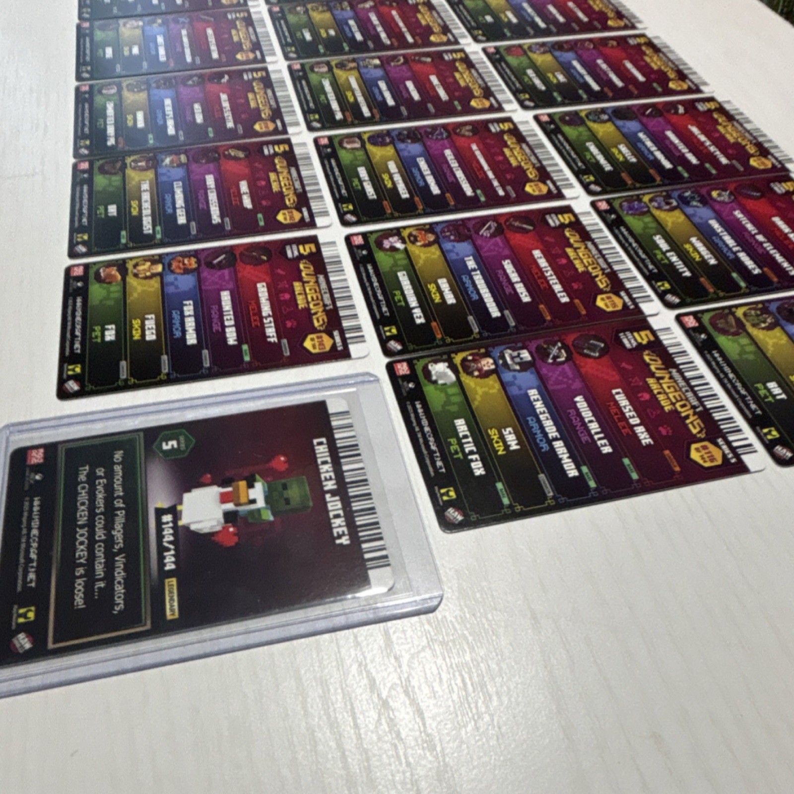 Minecraft Dungeons Arcade ALL HERO FOIL Cards Includes #144 CHICKEN JOCKEY GOLD