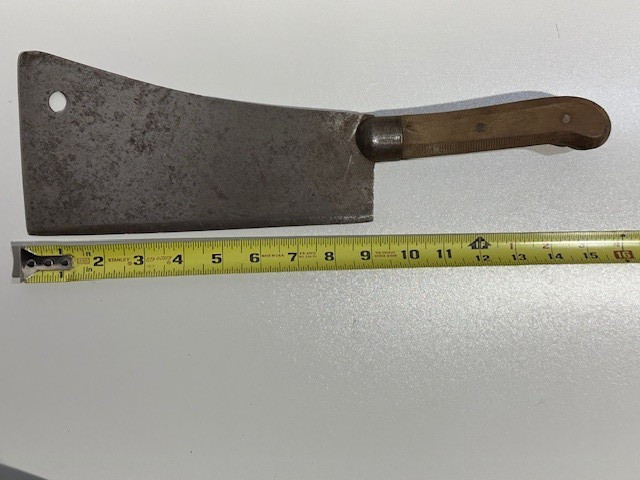 Antique Foster Bros. Meat Cleaver #9 Trade Mark Arrow Logo on Blade RARE SL14
