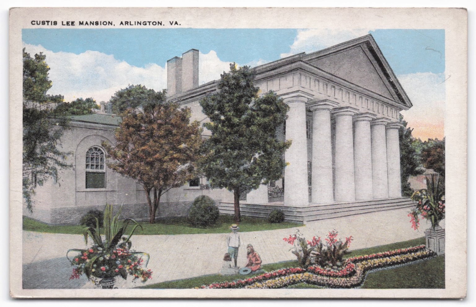 Custis Lee Mansion Arlington VA Postcard Tichnor Quality Views Colorchrome