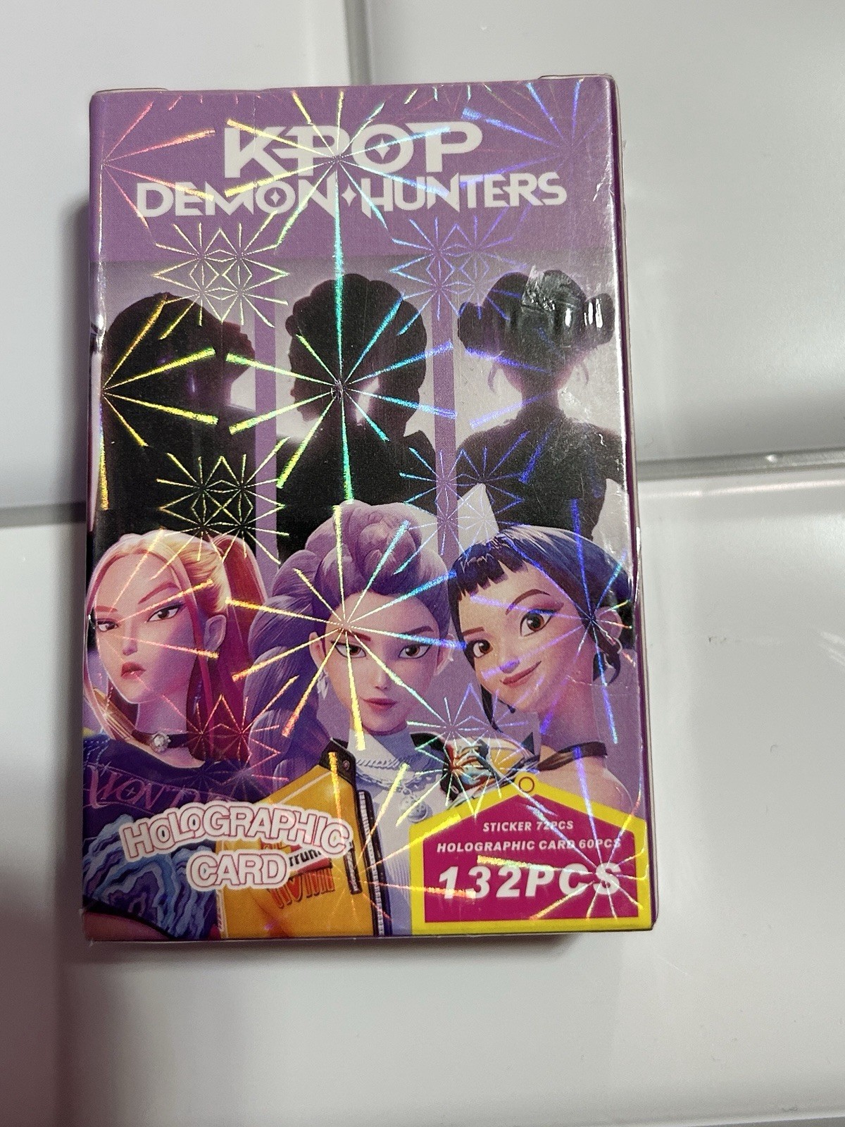 KPOP Demon Hunters Holographic Trading Card & Sticker Box 132pcs (60 Cards)