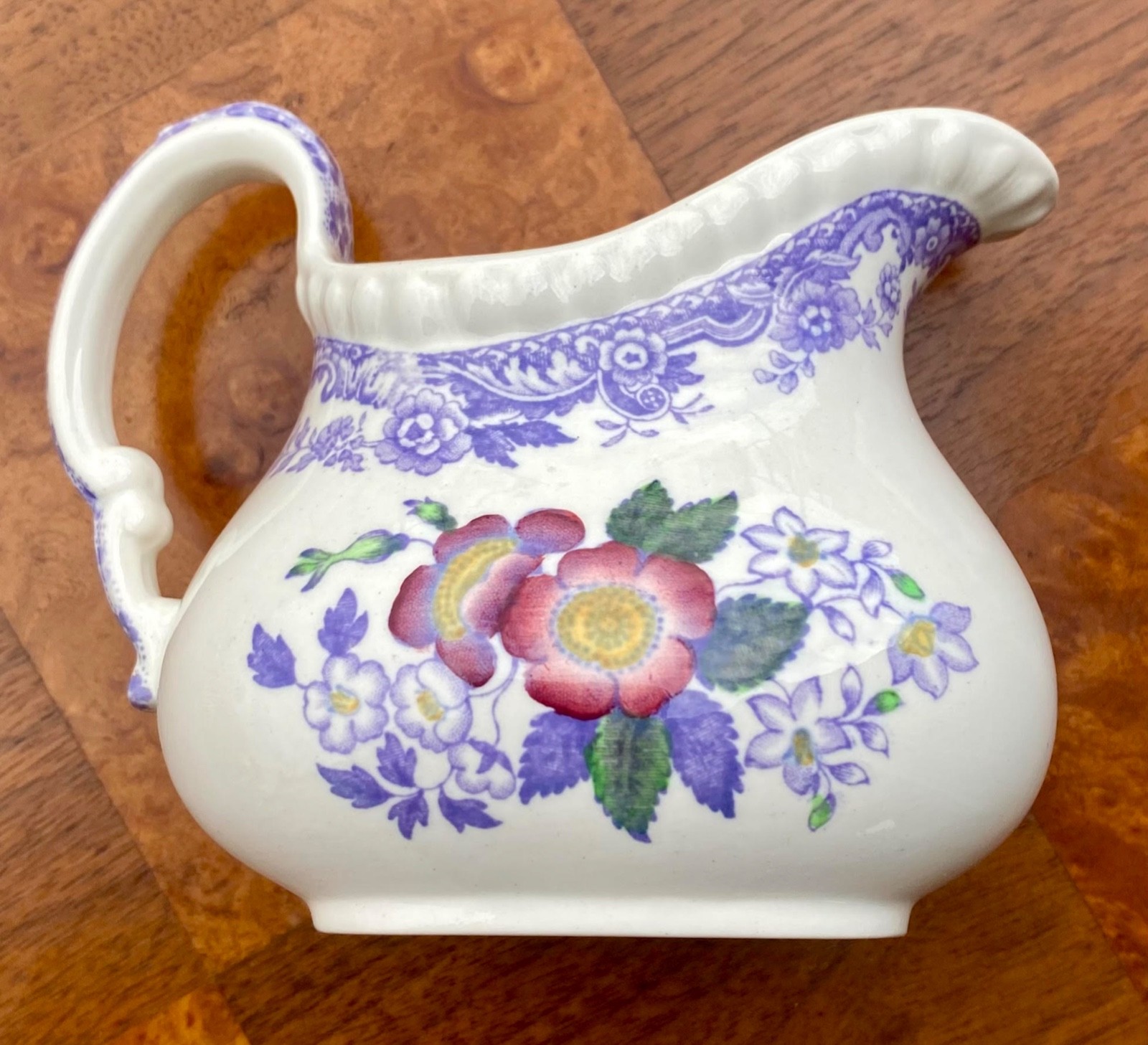 Copeland Spode MAYFLOWER Purple Floral Creamer Vintage made in England