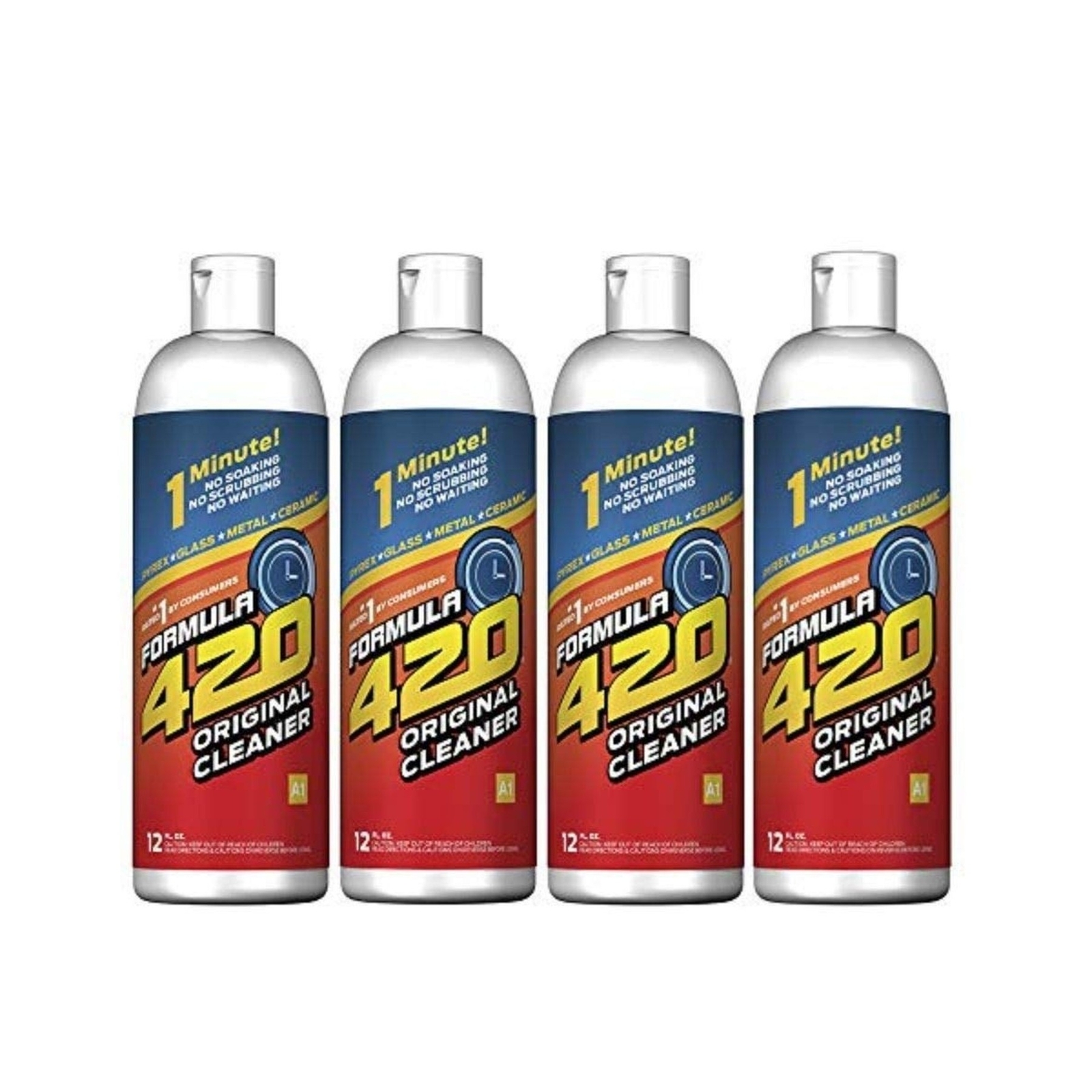 Formula 420 Glass Metal Ceramic Pipe Cleaner 12 Oz Bottles 4 Pack