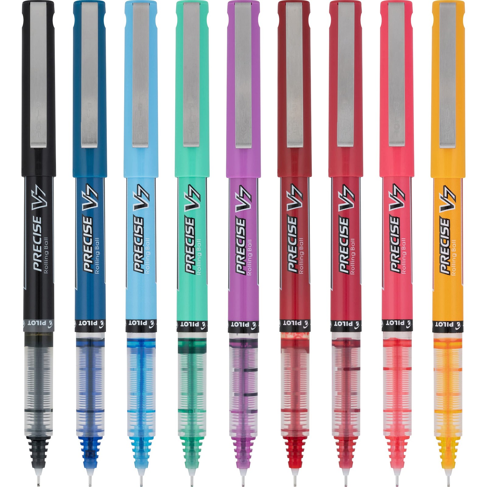 Pilot Precise V7 Capped Liquid Ink Rollerball Pens, Fine Point Ink Pens 0.7 mm