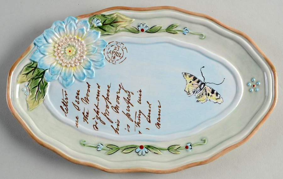 Fitz & Floyd Toulouse Blue Oval Appetizer Dish 11594877