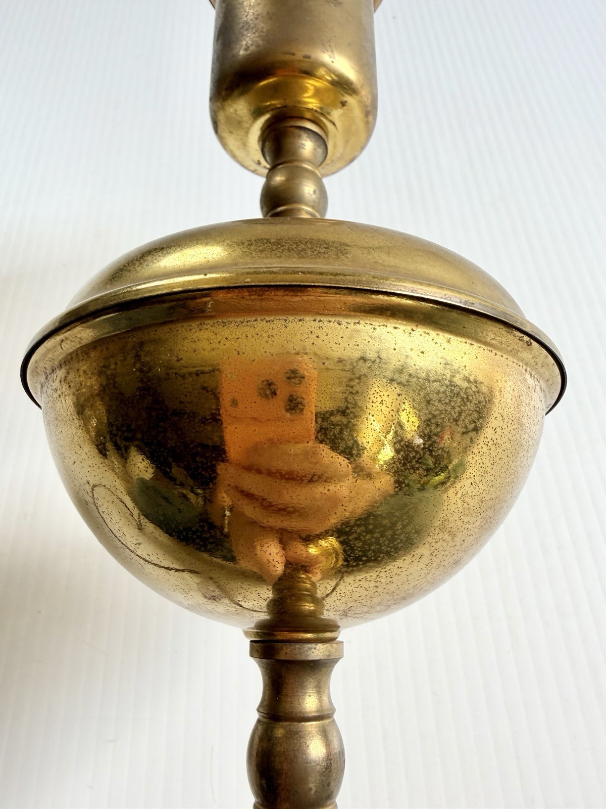 Vintage Brass Short Torchiere Table Lamp Mid Century No Shade 16” Works