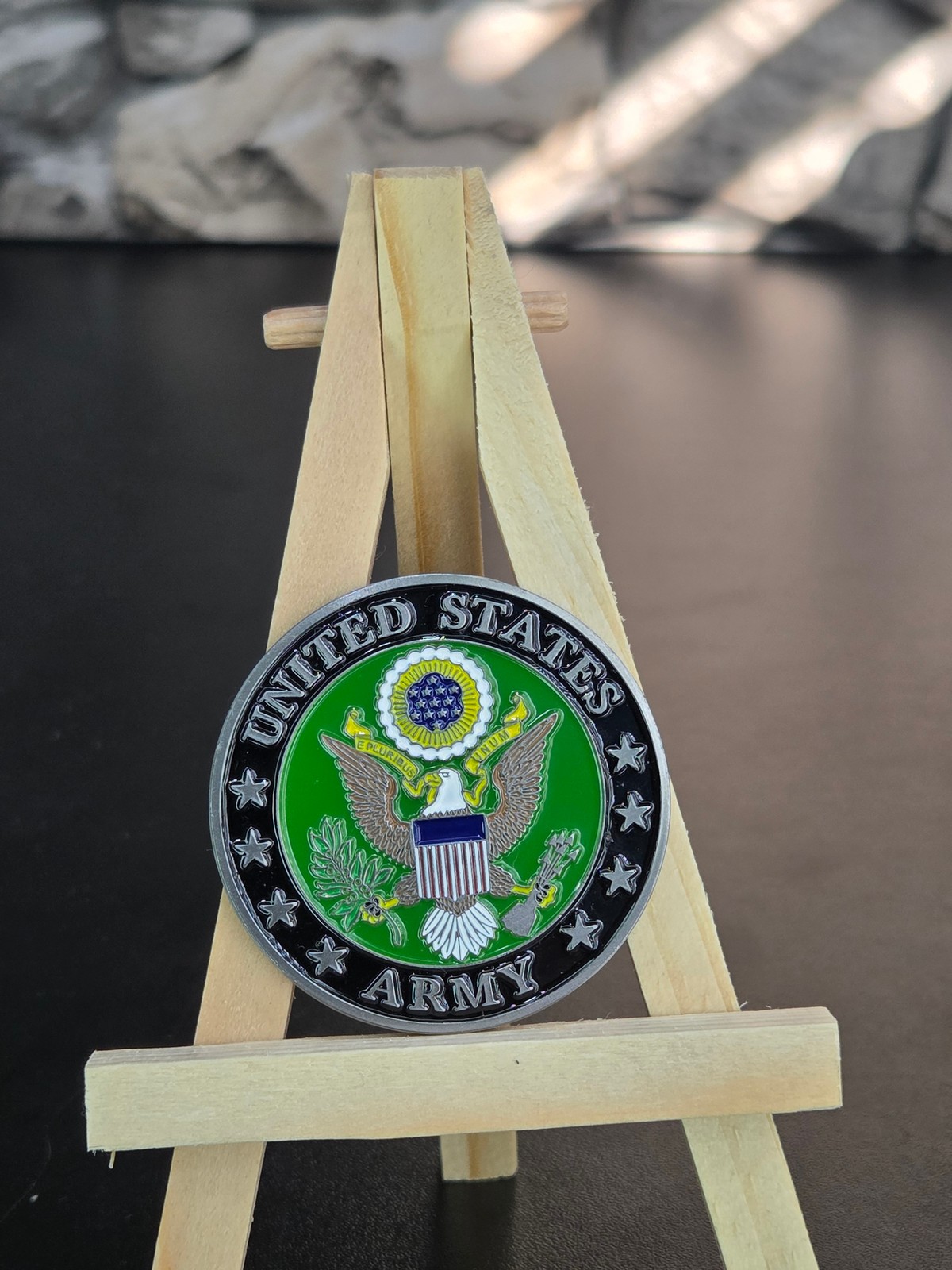 US Army Challenge Coin Logo – Soldier’s Prayer Back – Silver Zinc Alloy 1.75 Inc