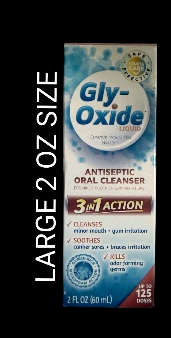 *READ* Gly-Oxide Antiseptic Oral Cleanser Liquid 2 oz LARGE BOTTLE New Sealed 1