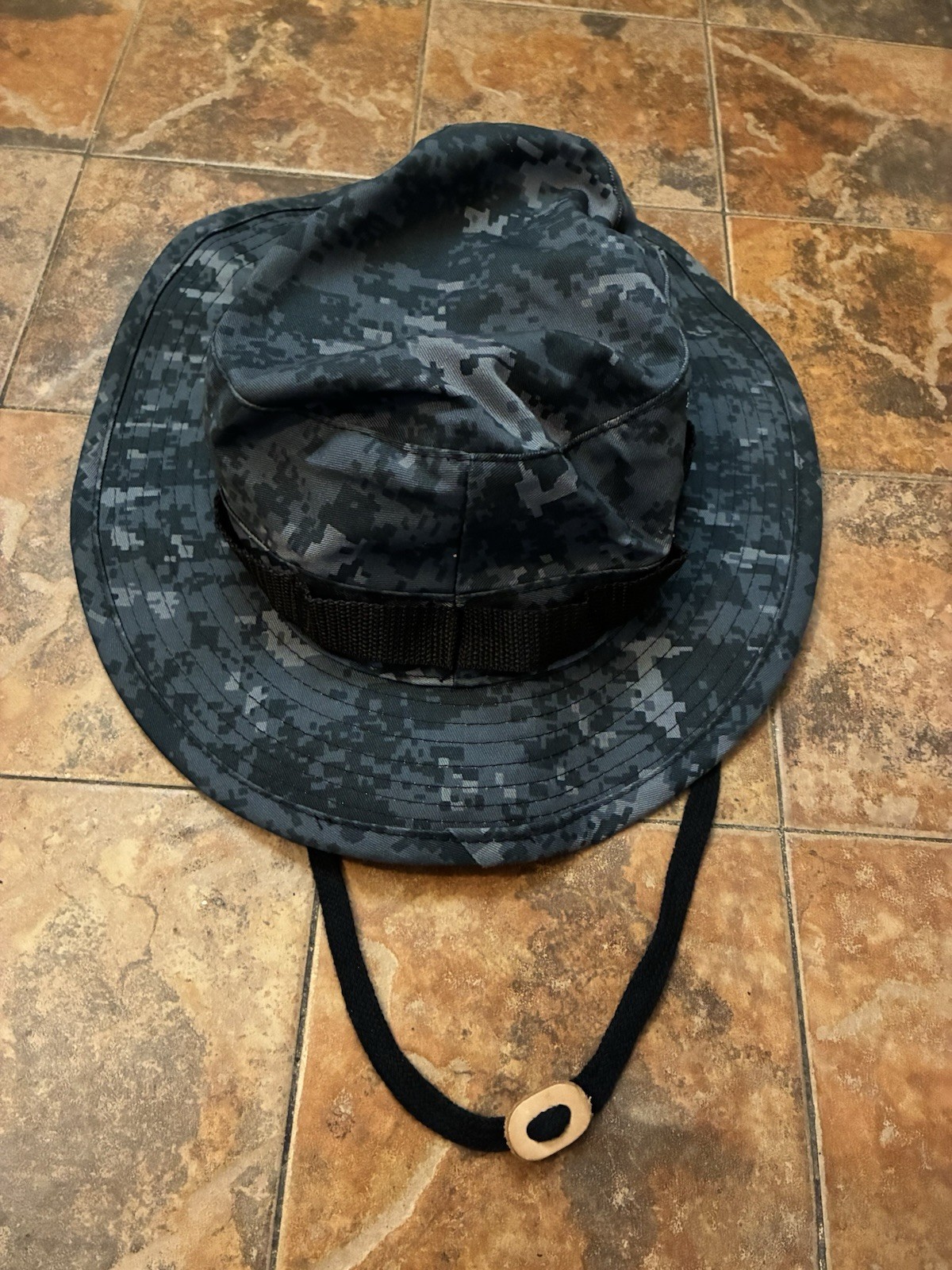 Military Tatical Blue Camo Boonie Sun Hat Type 2 Size 7 3/4