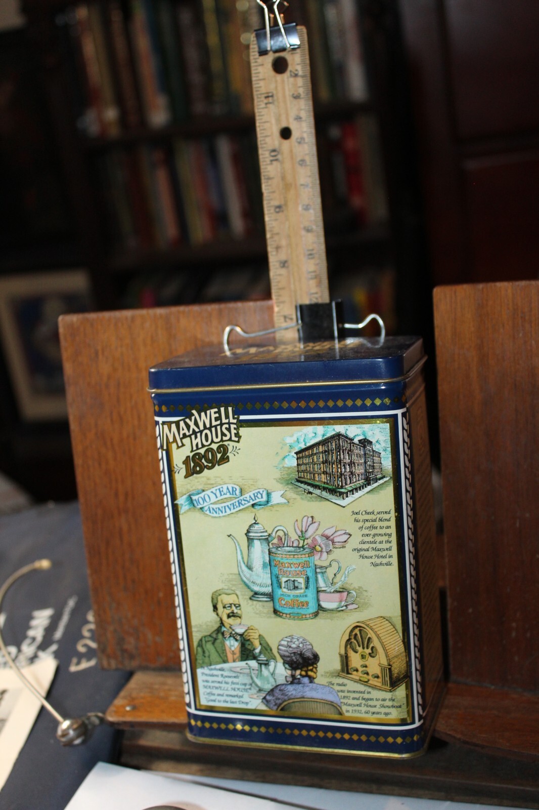 Vintage Maxwell House 1892 Coffee Empty Metal Tin Box