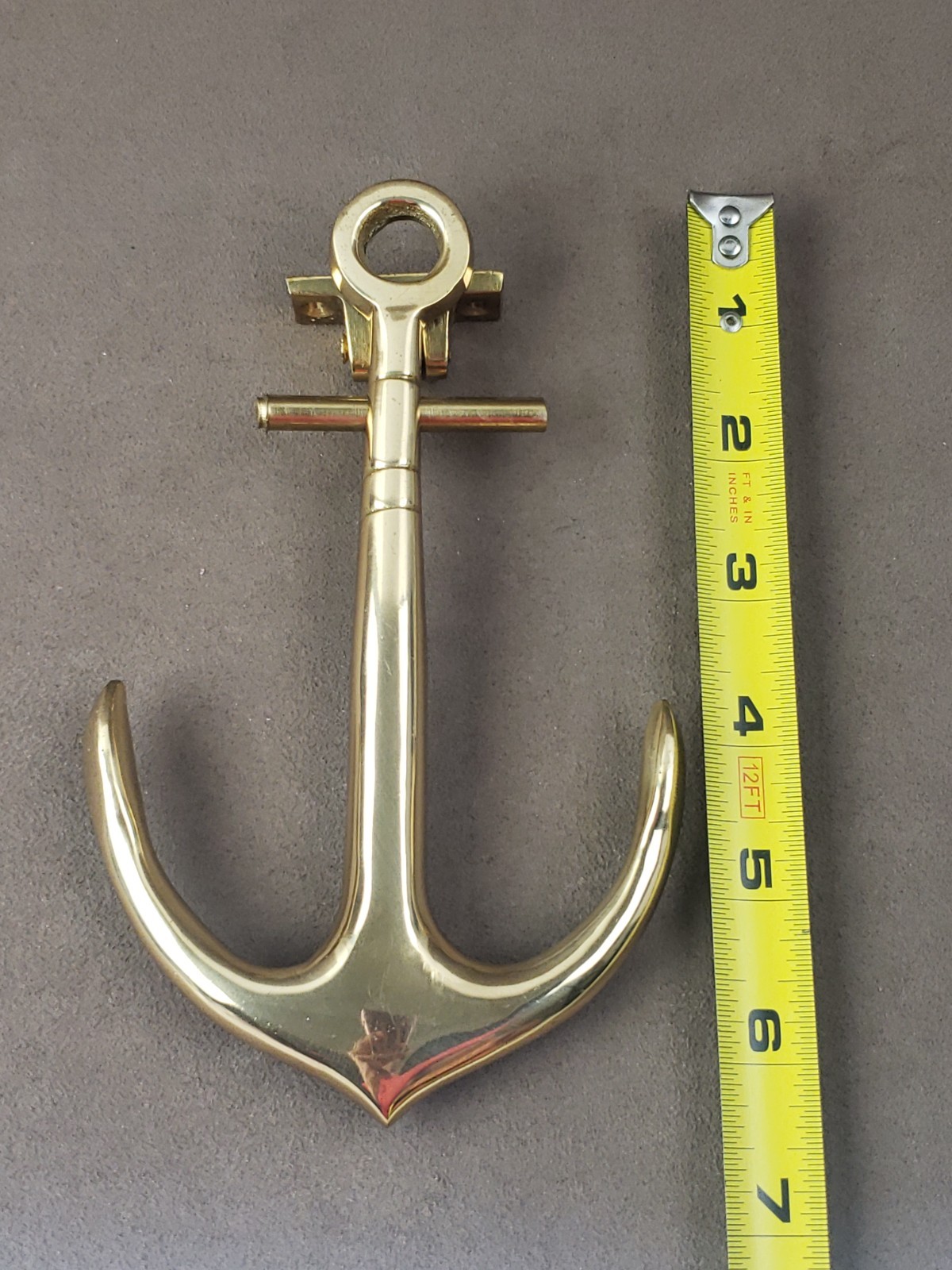 SOLID BRASS ANCHOR DOOR KNOCKER 6″