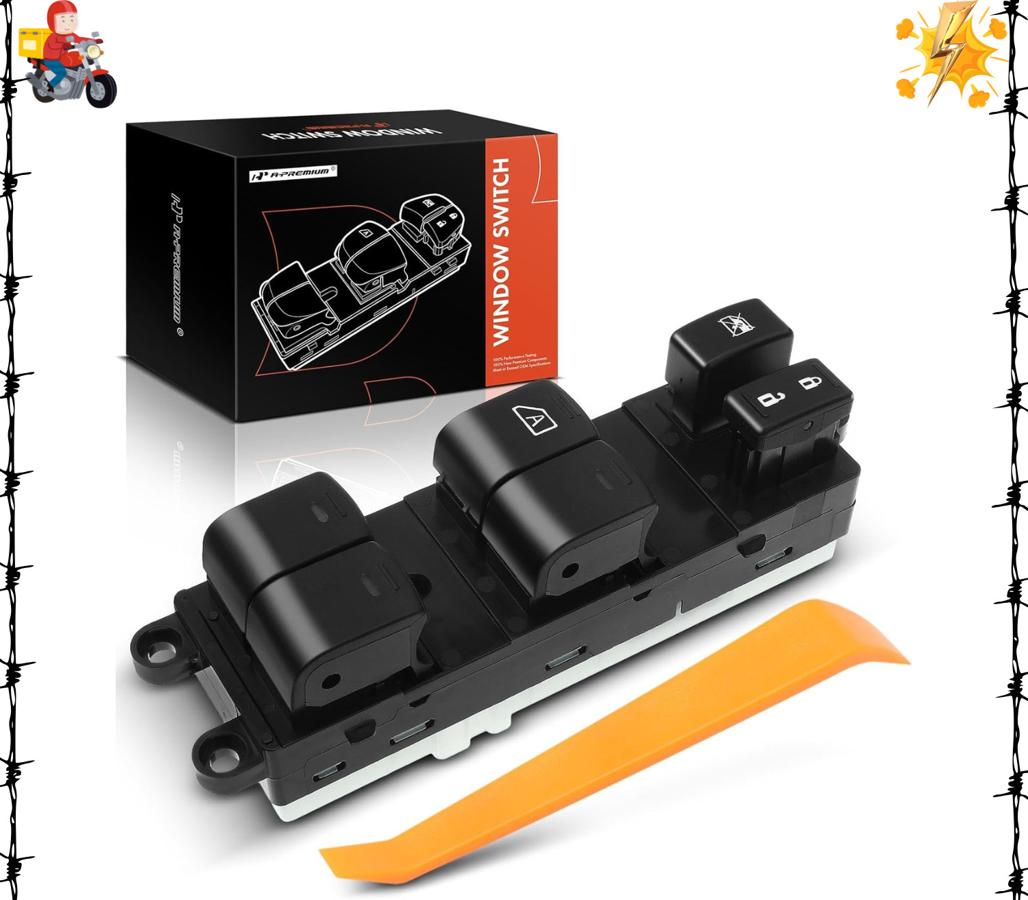 Front Driver Side Master Power Window Switch Compatible with Nissan Sentra